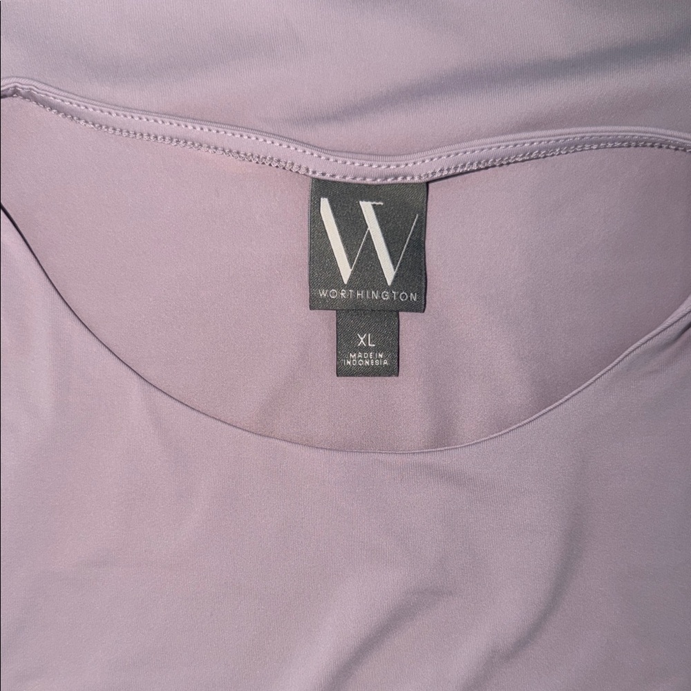 Worthington Scoop Neck Elbow Sleeve Top - Mauve - Picture 2 of 4